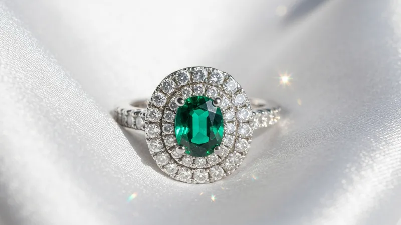 Bague en émeraude et or rose