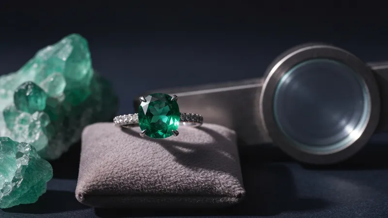 Bague en émeraude et or blanc